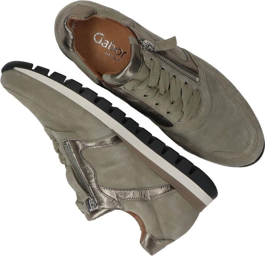 Gabor Sneaker van suède met rits en uitneembaar voetbed Gray Heren - Foto 3