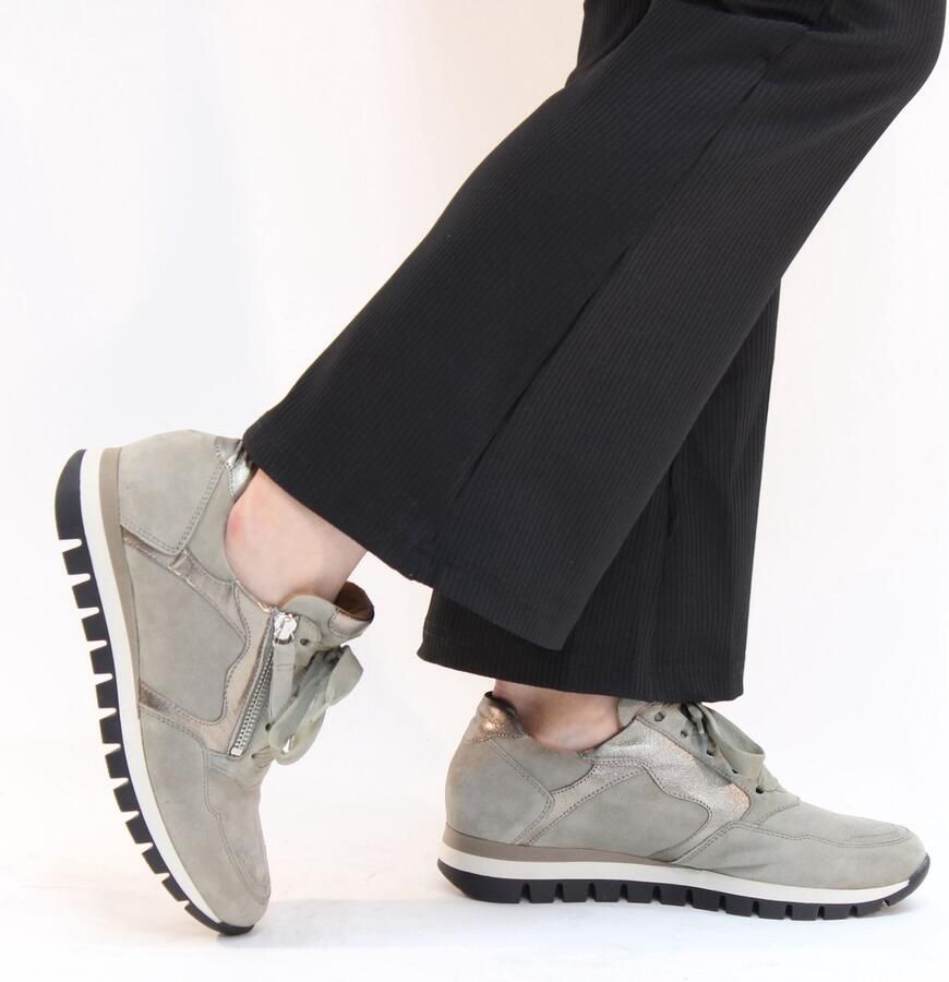 Gabor Sneaker van suède met rits en uitneembaar voetbed Gray Heren - Foto 2