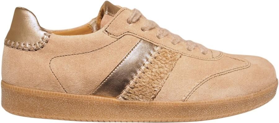 Gabor zandkleurige suède dames sneakers