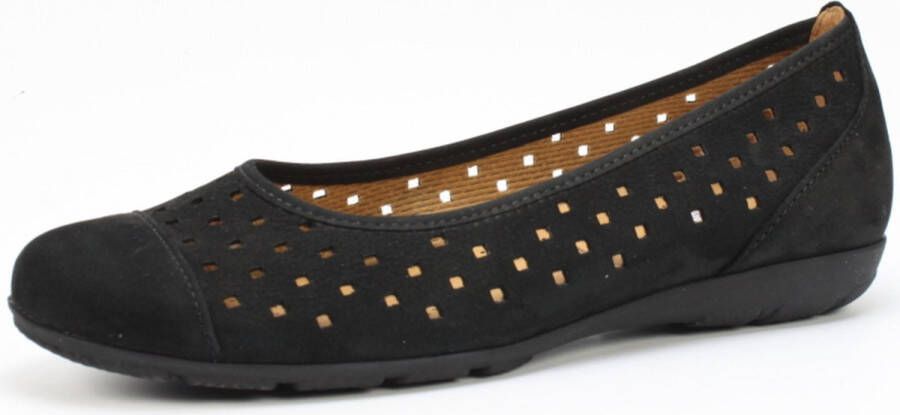 Gabor Zwarte Suède Zomerballerinas Black Dames