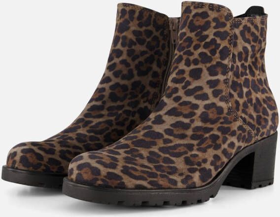 Gabor Leopard Enkellaarsjes bruin Suede Dames