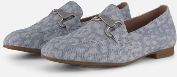 Gabor Leopard Instappers blauw Synthetisch Dames