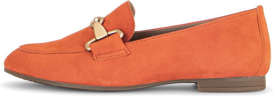 Gabor Oranje Suède Loafer met Gouden Gesp Orange Dames