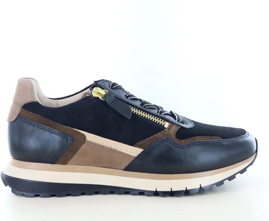Gabor 6029.01.002 Sneakers Zwart Met Bruin Leer en Suede Zwart - Foto 2