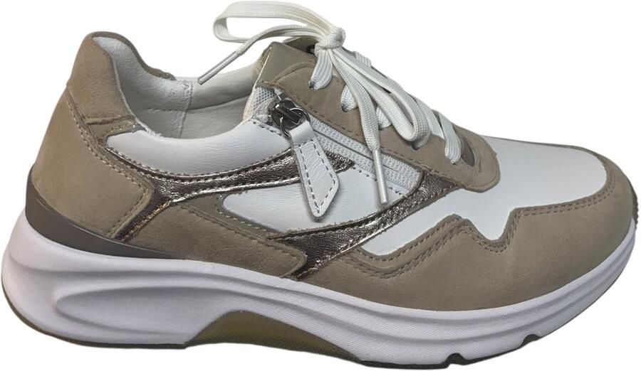 Gabor Merhottein BV Gabor 86.896.55 Rolling Soft Sneakers Beige Leer Dames Breed Beige