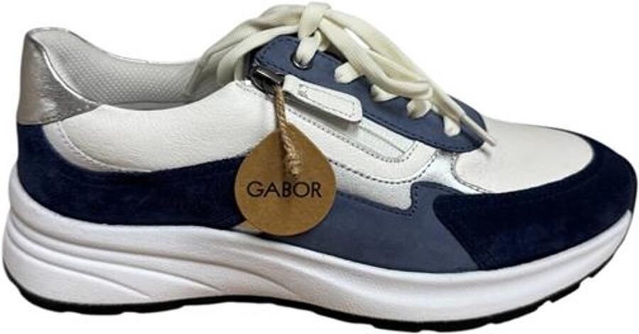 Gabor 598 Sneakers Dames Leren Sneaker Blauw