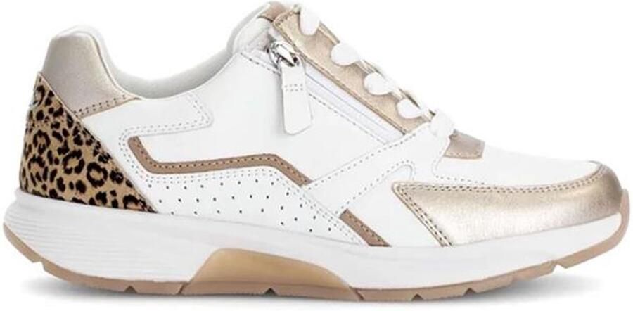 Gabor Merhottein BV GABOR ROLLINGSOFT DAMES SNEAKERS WIT 86.878.53 CERVO PERL LEO-WEISS PUDER NATUR