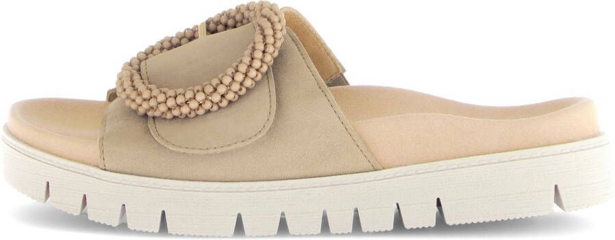 Gabor Nubuck Slippers Beige