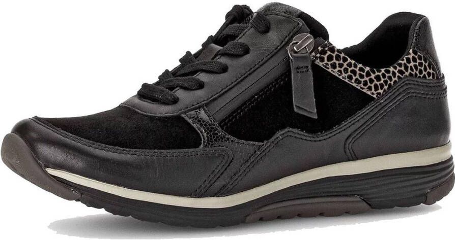 Gabor -Rollingsoft-art-76.977 67-zwart-dames-sneaker-veter rits