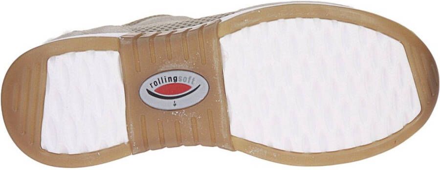 Gabor Rollingsoft Sneakers met sleehak vrijetijdsschoen lage schoen veterschoen in zomerse materiaalmix