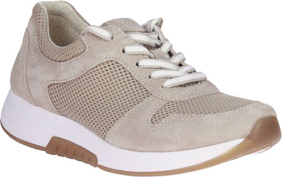 Gabor Rollingsoft Sneakers met sleehak vrijetijdsschoen lage schoen veterschoen in zomerse materiaalmix