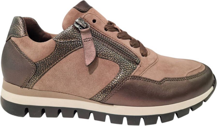Gabor Rollingsoft Beige Suede Dames Sneakers Beige