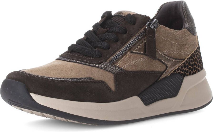 Gabor Rollingsoft Sneakers met sleehak veterschoenen lage schoen vrijetijdsschoen met zijrits
