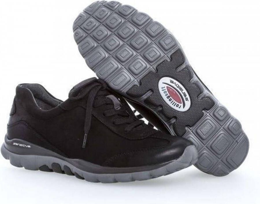 Gabor Rollingsoft Sneakers met sleehak met logo-opdruk op de hiel vrijetijdsschoen lage schoen veterschoen