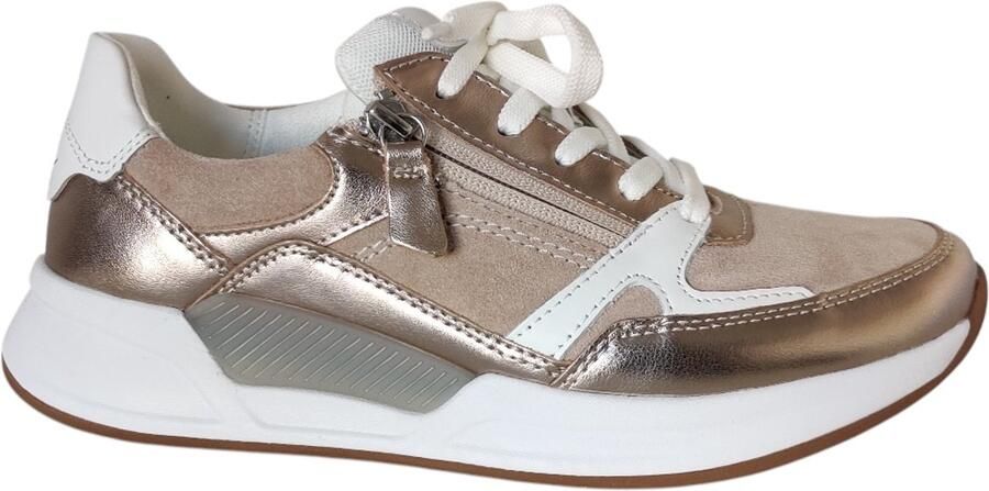 Gabor Rollingsoft Gabor Veterschoen Rolling Soft Rits Beige Goud