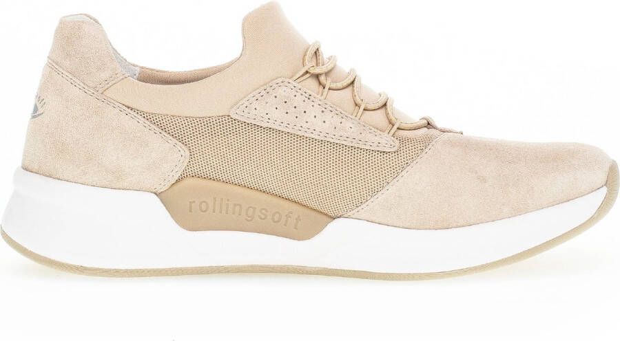 Gabor rollingsoft sensitive 26.951.33 dames rollende wandelsneaker beige