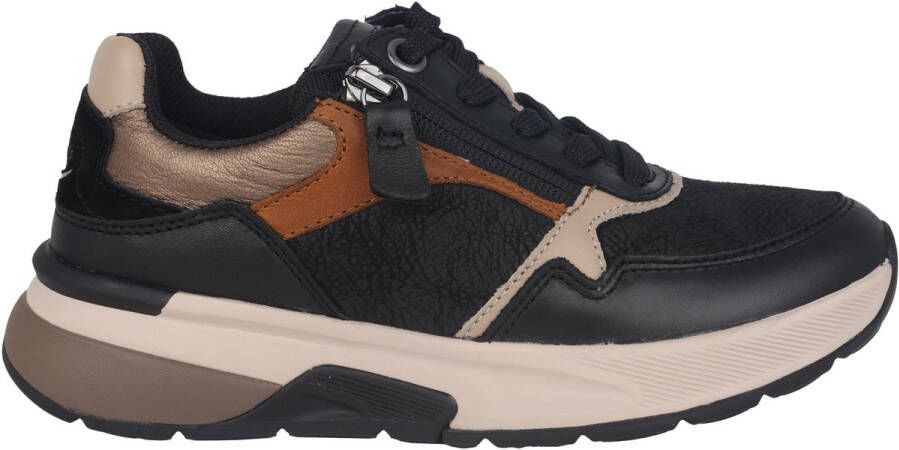 Gabor rollingsoft sensitive 56.847.65 dames rollende wandelsneaker zwart