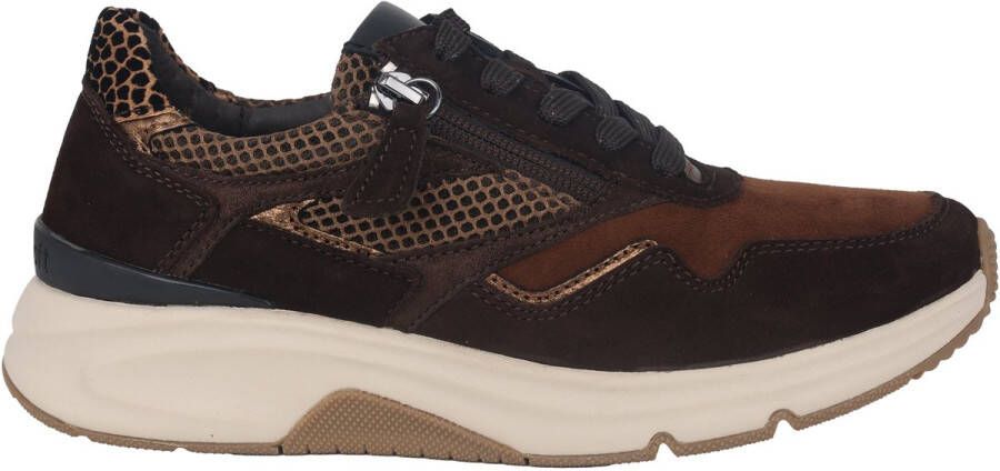 Gabor rollingsoft sensitive 56.896.41 dames rollende wandelsneaker bruin