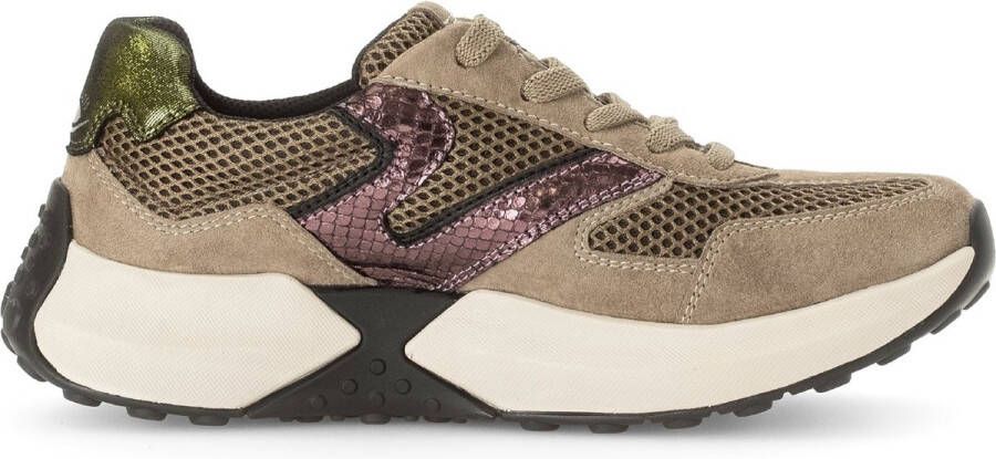 Gabor rollingsoft sensitive 56.996.43 dames rollende wandelsneaker beige