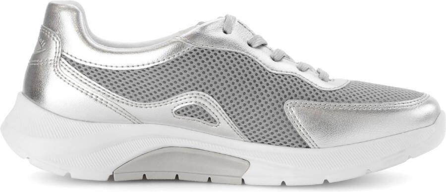 Gabor rollingsoft sensitive 66.923.19 dames rollende wandelsneaker zilver
