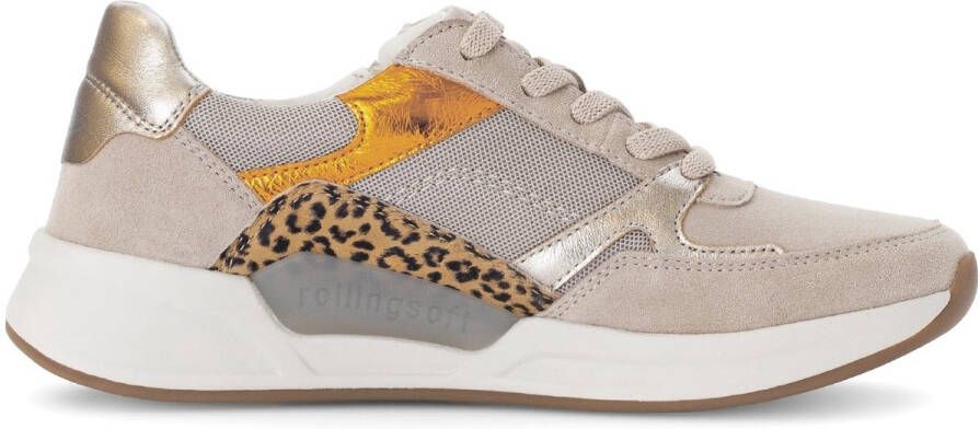 Gabor rollingsoft sensitive 66.958.33 dames rollende wandelsneaker beige