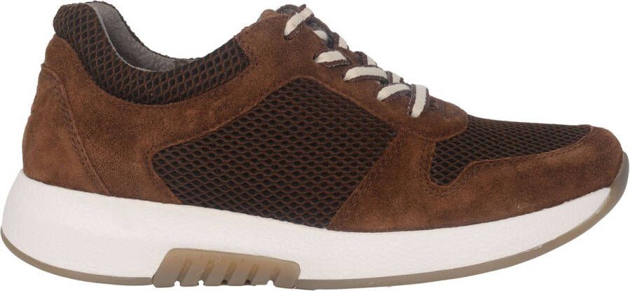 Gabor rollingsoft sensitive 76.946.42 dames rollende wandelsneaker bruin