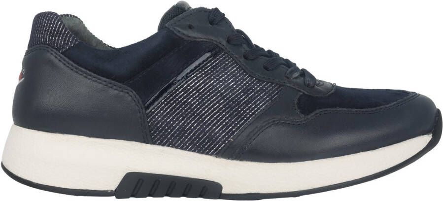 Gabor rollingsoft sensitive 76.948.56 dames rollende wandelsneaker blauw