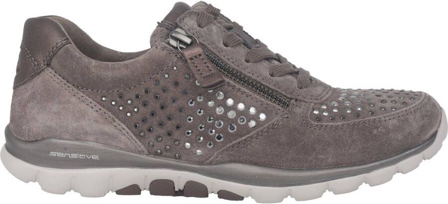 Gabor rollingsoft sensitive 76.968.30 dames rollende wandelsneaker grijs