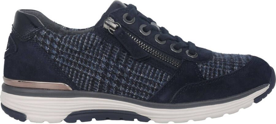 Gabor rollingsoft sensitive 76.973.66 dames rollende wandelsneaker blauw