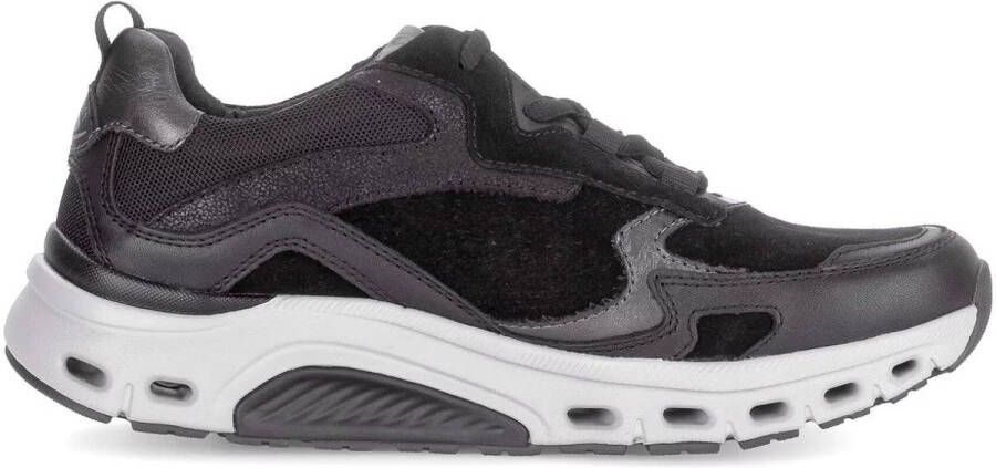 Gabor rollingsoft sensitive 76.986.47 dames rollende wandelsneaker zwart