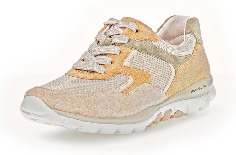 Gabor rollingsoft sensitive 86.964.60 dames rollende wandelsneaker beige