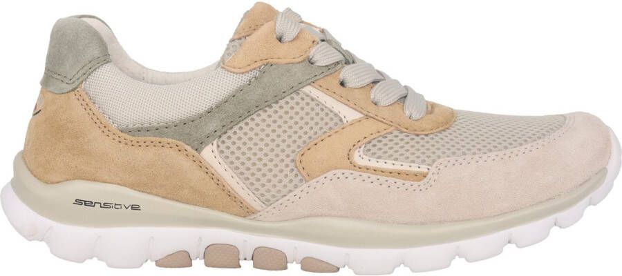 Gabor rollingsoft sensitive 86.964.60 dames rollende wandelsneaker beige