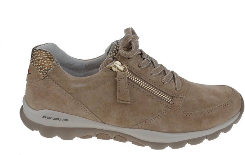 Gabor rollingsoft sensitive 86.968.33 dames rollende wandelsneaker beige