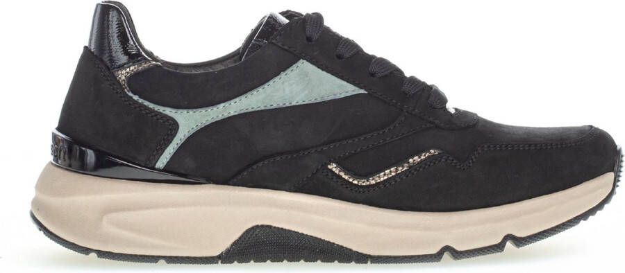 Gabor rollingsoft sensitive 96.896.87 dames rollende wandelsneaker zwart