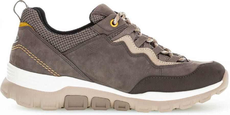 Gabor rollingsoft sensitive 96.927.45 dames rollende wandelsneaker bruin waterdicht