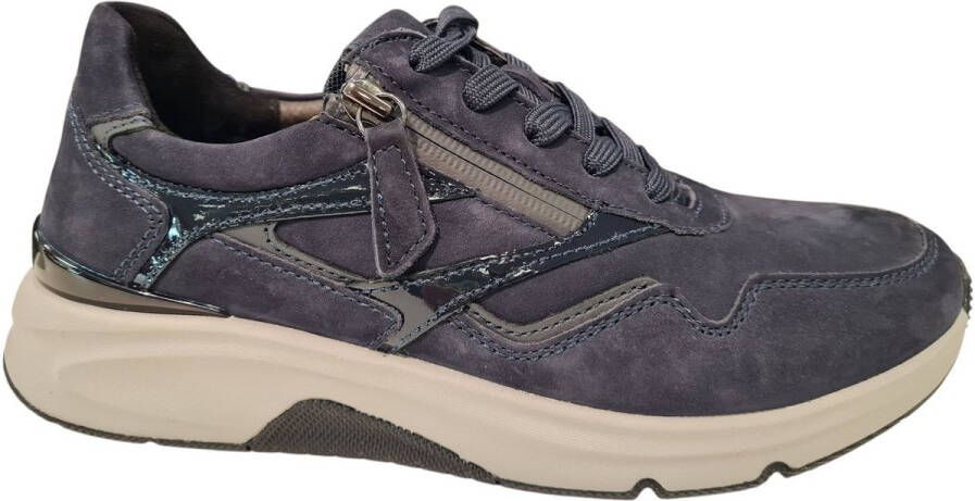 Gabor Rollingsoft Sneaker Blauw Nubuck Combi