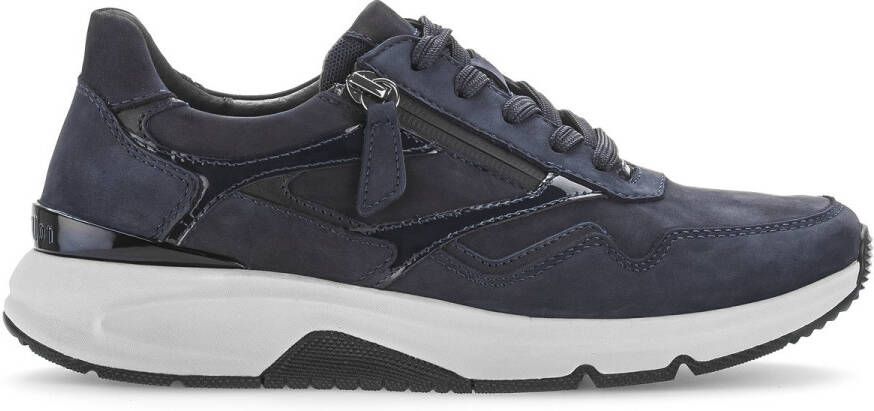 Gabor Rollingsoft Sneaker Blauw Nubuck Combi