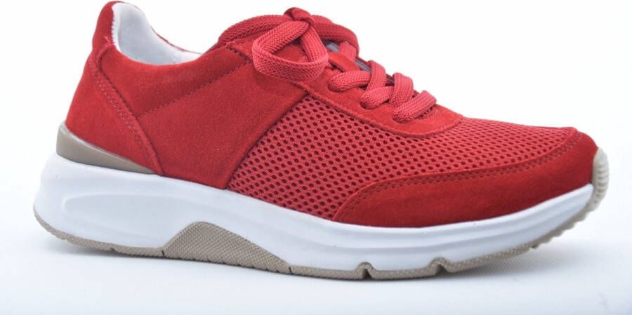 Gabor Rollingsoft sneaker rood veter en uitneembaar voetbed