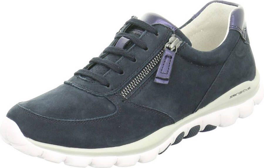 Gabor Rollingsoft Sneakers met sleehak vrijetijdsschoen lage schoen veterschoen met optifit verwisselbare inlegzool