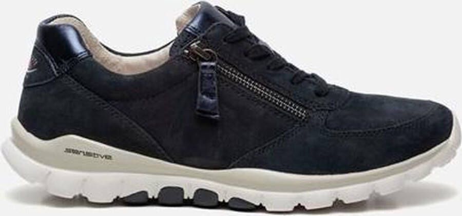 Gabor Rollingsoft Sneakers met sleehak vrijetijdsschoen lage schoen veterschoen met optifit verwisselbare inlegzool
