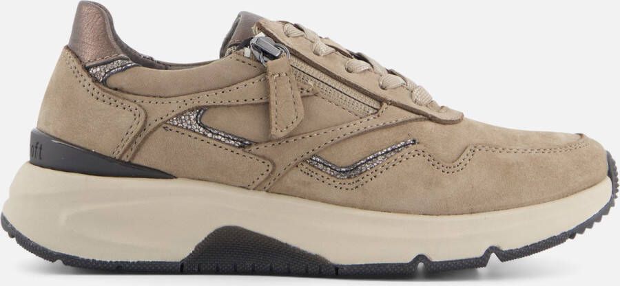 Gabor Rollingsoft Sneakers taupe Nubuck Dames