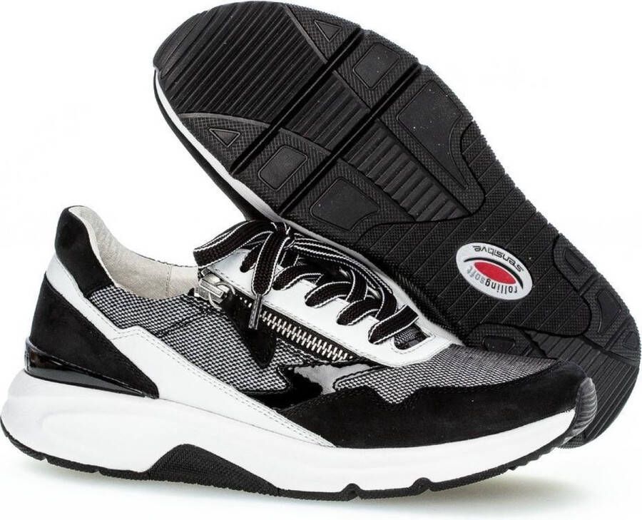 Gabor Rollingsoft Sneakers met sleehak in sportieve materialenmix