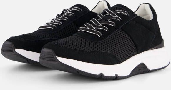 Gabor Rollingsoft Sneakers met sleehak vrijetijdsschoen lage schoen veterschoen logo op de hiel