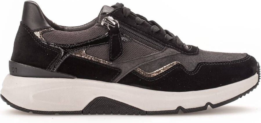Gabor Rollingsoft Sneakers zwart Suede Dames