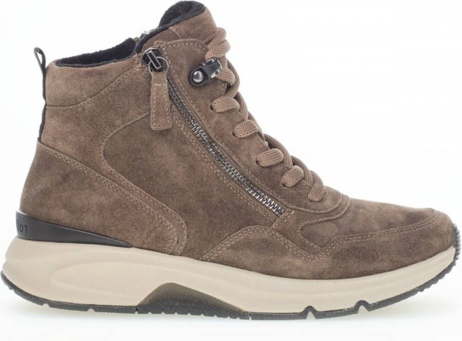 Gabor Rollingsoft Veterboot Taupe Suede