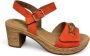 Gabor Sandaal Oranje Suede Kurk Blokhak - Thumbnail 1