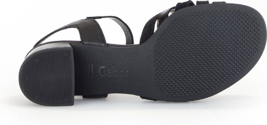 Gabor Zwarte Leren Sandalen Black Dames
