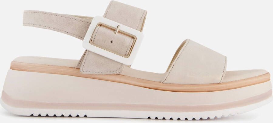 Gabor Comfortabele leren sandalen met klittenbandsluiting Beige Dames