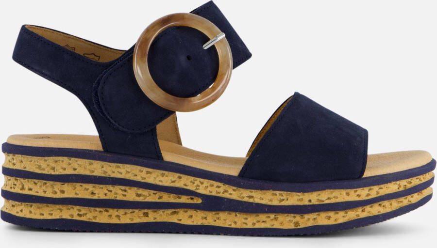 Gabor Blauwe Suède Sandalen met Beste Pasvorm Blue Dames