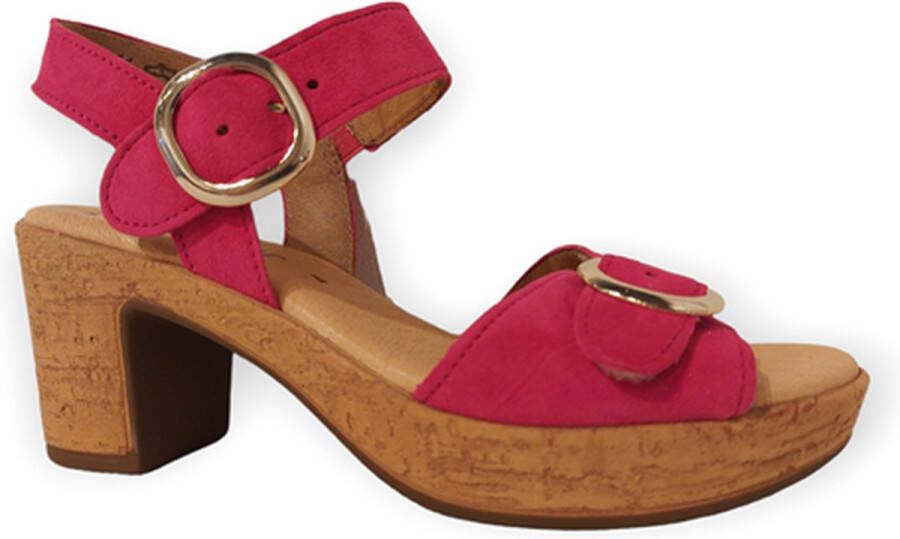 Gabor Sanalen met hak roze Suede Dames